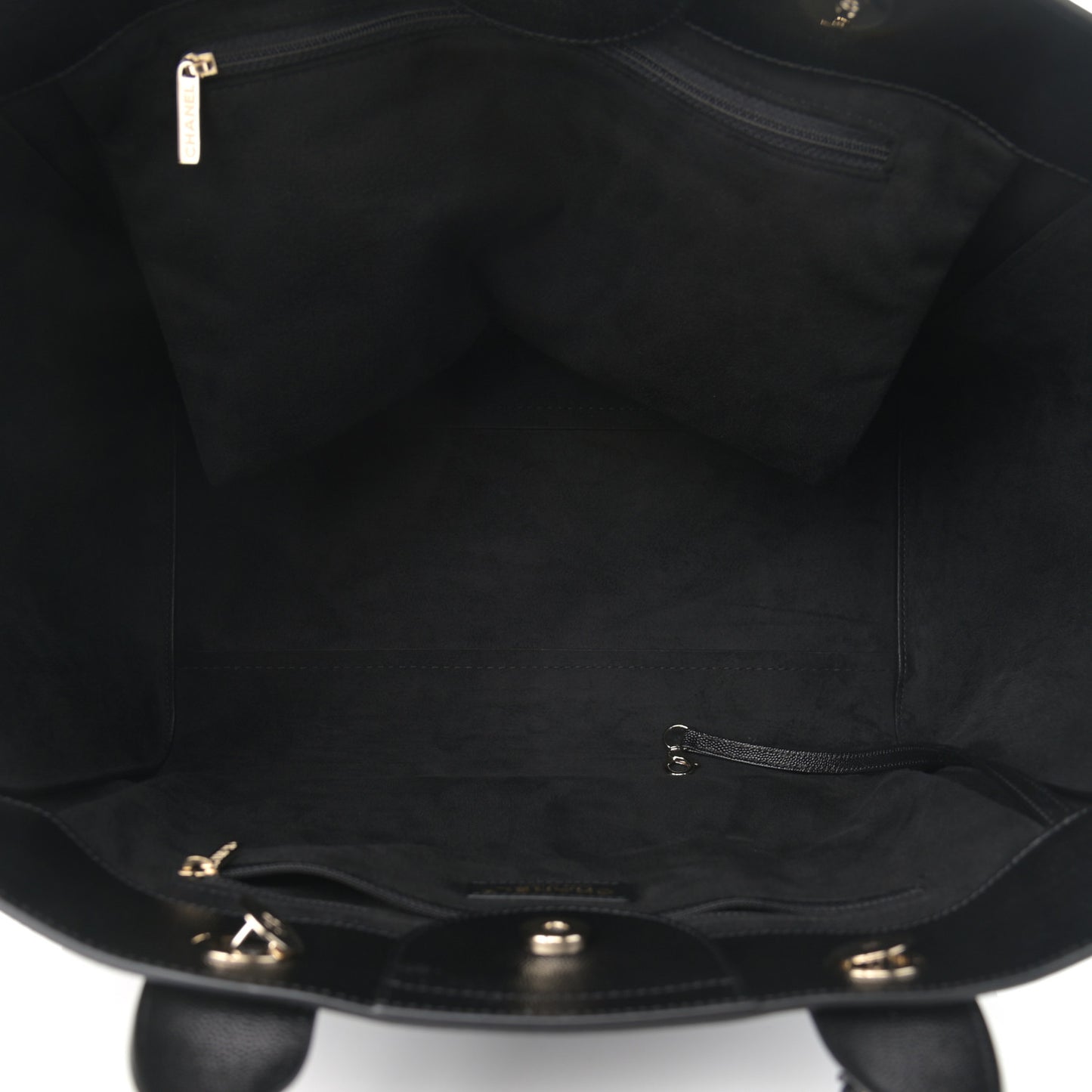 Caviar Medium Studded Deauville Tote Black