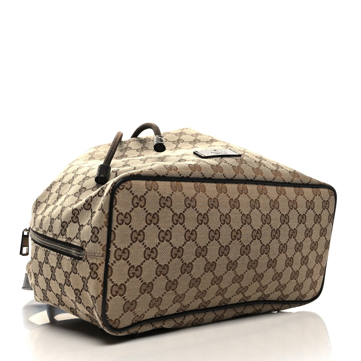 Monogram Dollar Calfskin O Drawstring Backpack Beige Ebony Testa di Moro Dark Chocolate