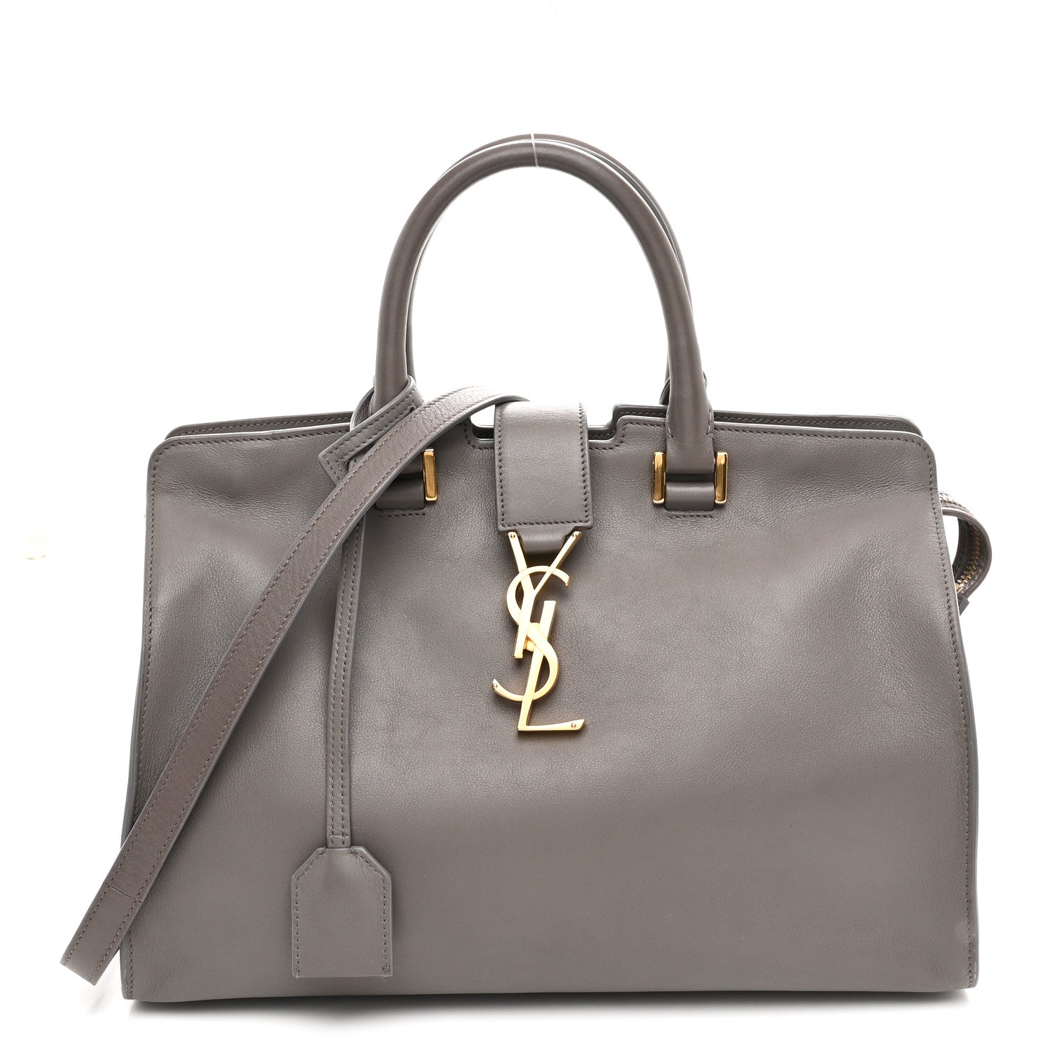 Saint Laurent Calfskin Small Monogram Cabas Fog 1 of 10