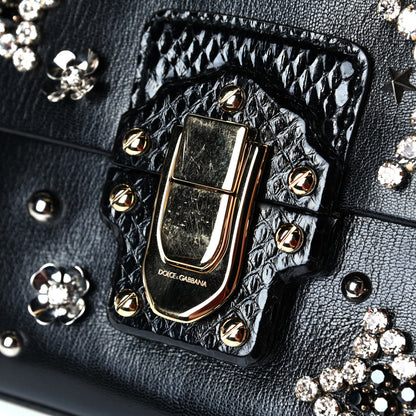 Dolce & Gabbana Calfskin Embellished Lucia Top Handle Bag Black 7 of 7