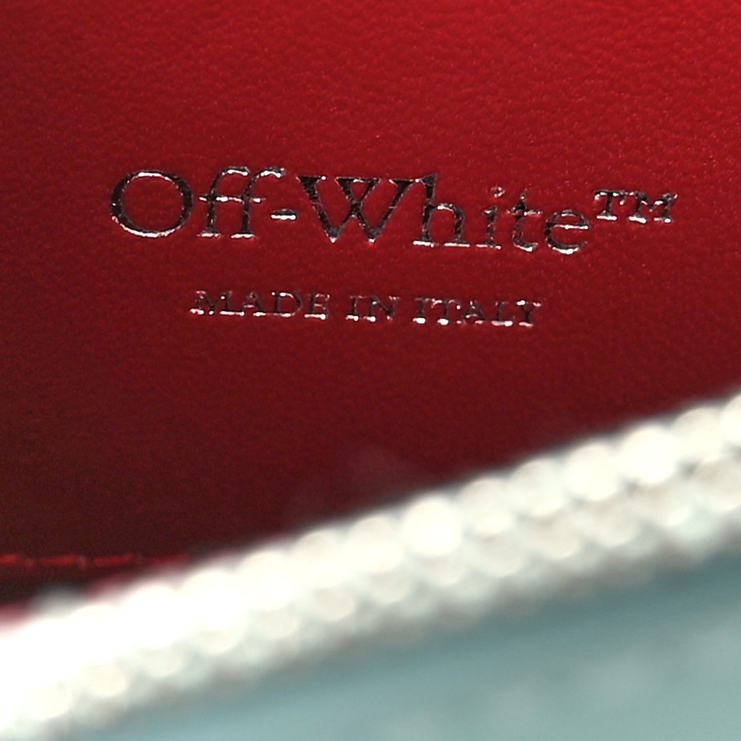 OFF WHITE Calfskin Jitney 0.5 Shoulder Bag Light Blue