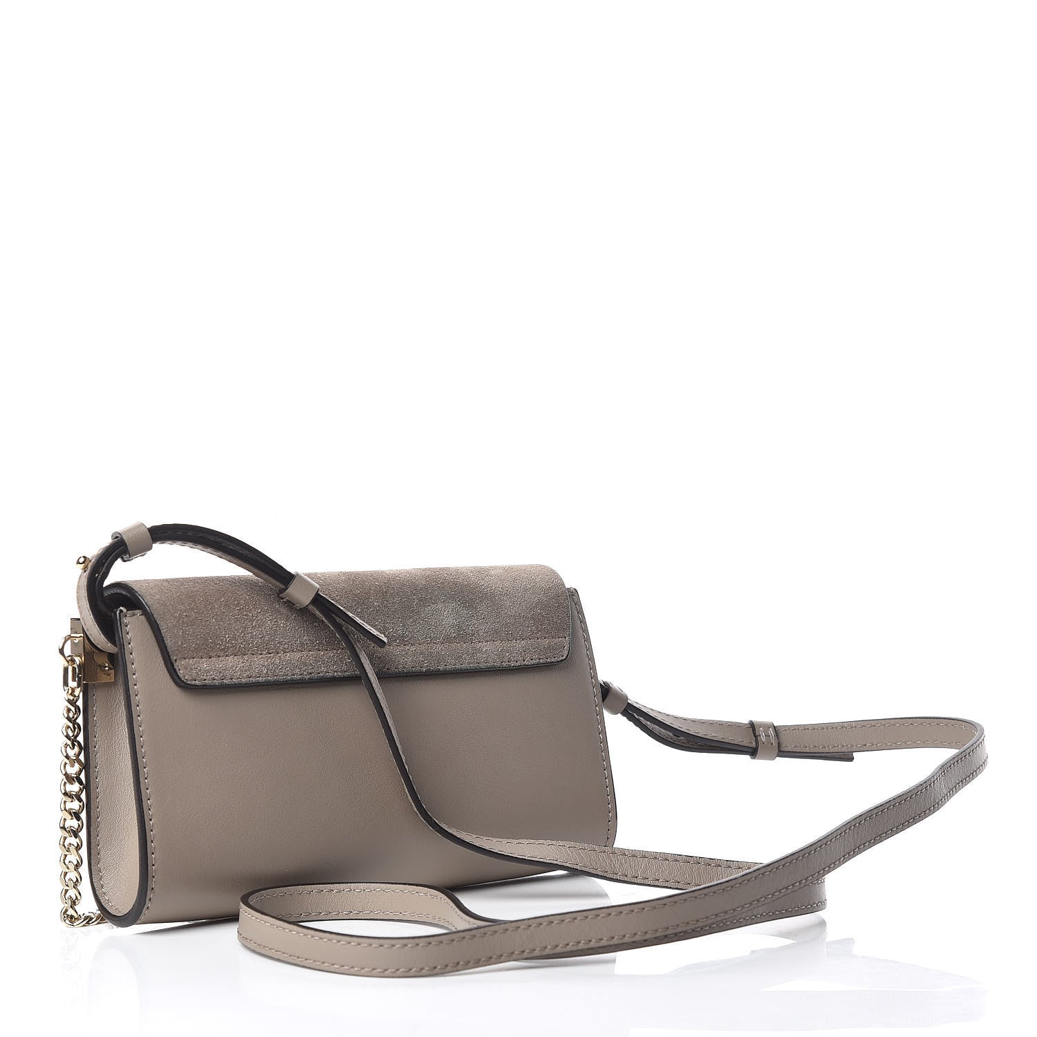 Chloe Suede Calfskin Mini Faye Shoulder Bag Motty Grey 3 of 11