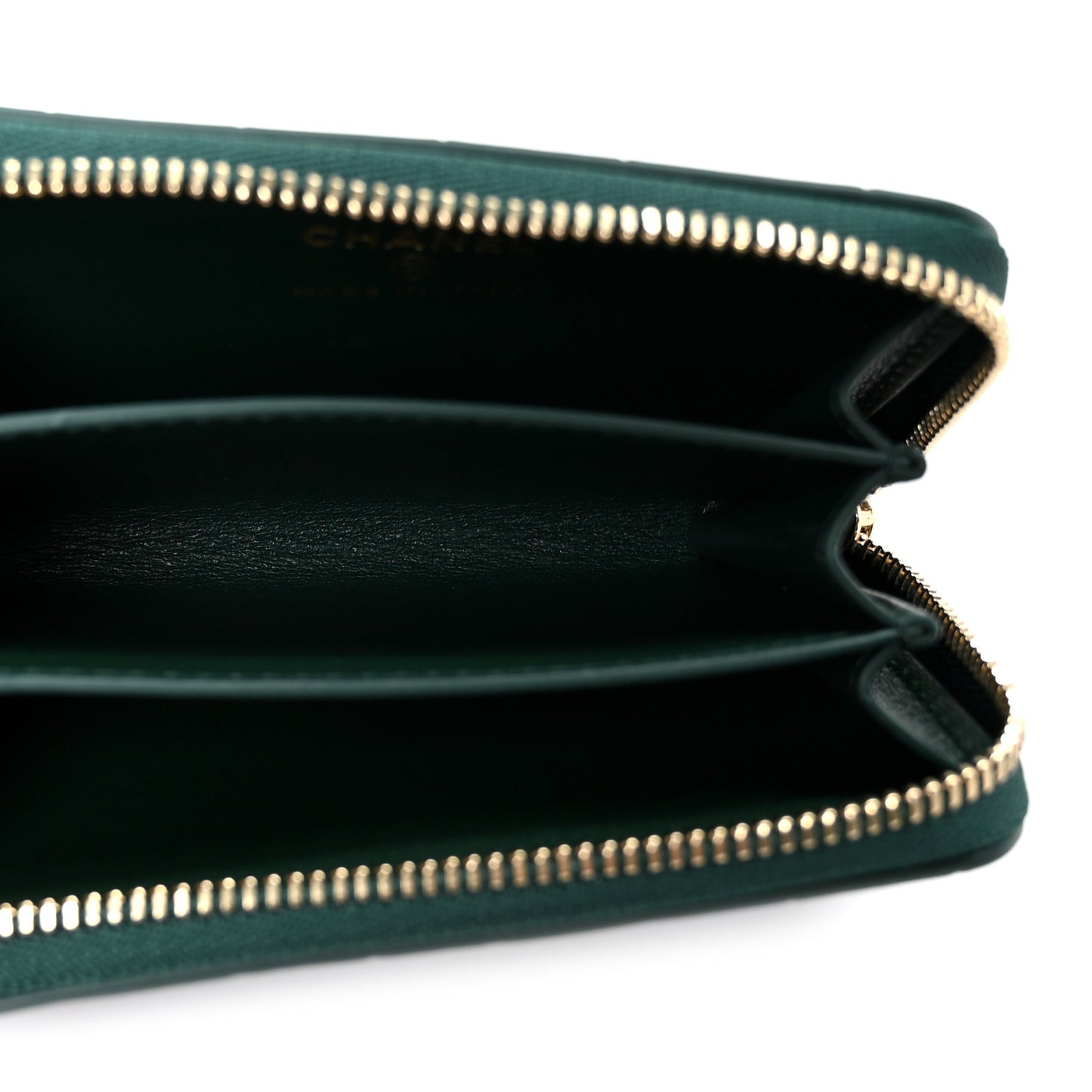 Calfskin Crocodile Embossed Crococo Zip Coin Purse Emerald