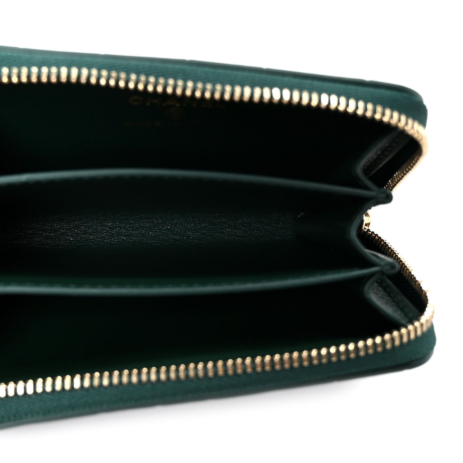 Chanel Calfskin Crocodile Embossed Crococo Zip Coin Purse Emerald 5 of 9