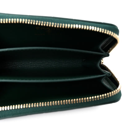 Chanel Calfskin Crocodile Embossed Crococo Zip Coin Purse Emerald 5 of 9