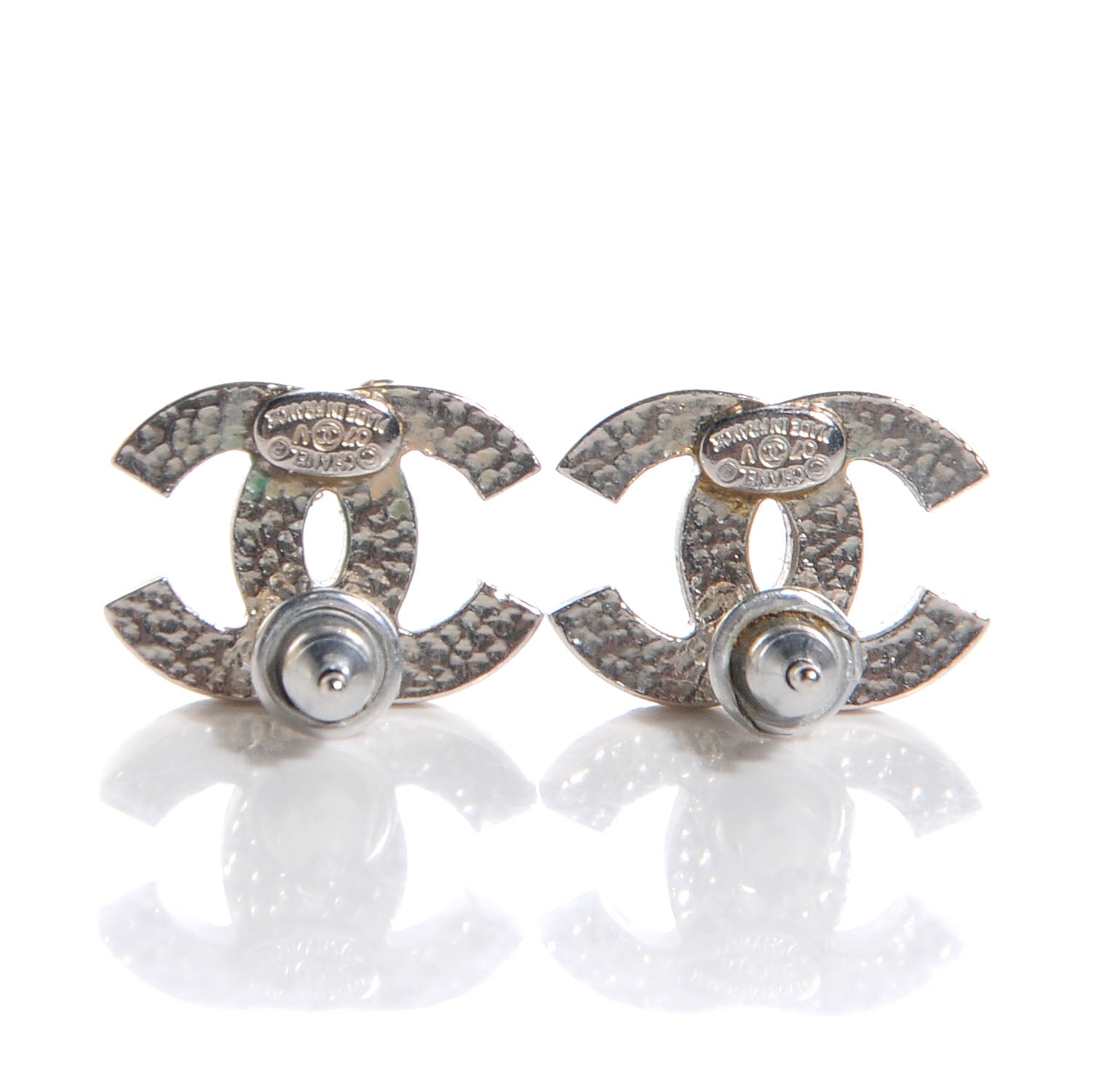 Chanel Crystal CC Earrings Silver 4 of 5