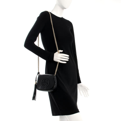 Gucci Pebbled Calfskin Small Soho Flap Crossbody Black 2 of 7