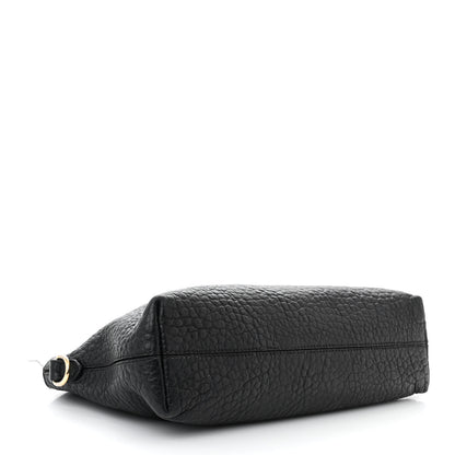 Burberry Signature Grain Calfskin Check Embossed Small Chichester Crossbody Clutch Bag Black 4 of 14