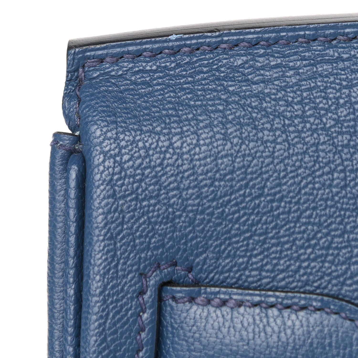 Hermes Chevre Mysore Horseshoe Birkin 30 Bleu de Malte Ciel 12 of 13