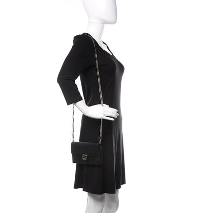 Gucci Dollar Calfskin Interlocking G Chain Wallet Black 2 of 11