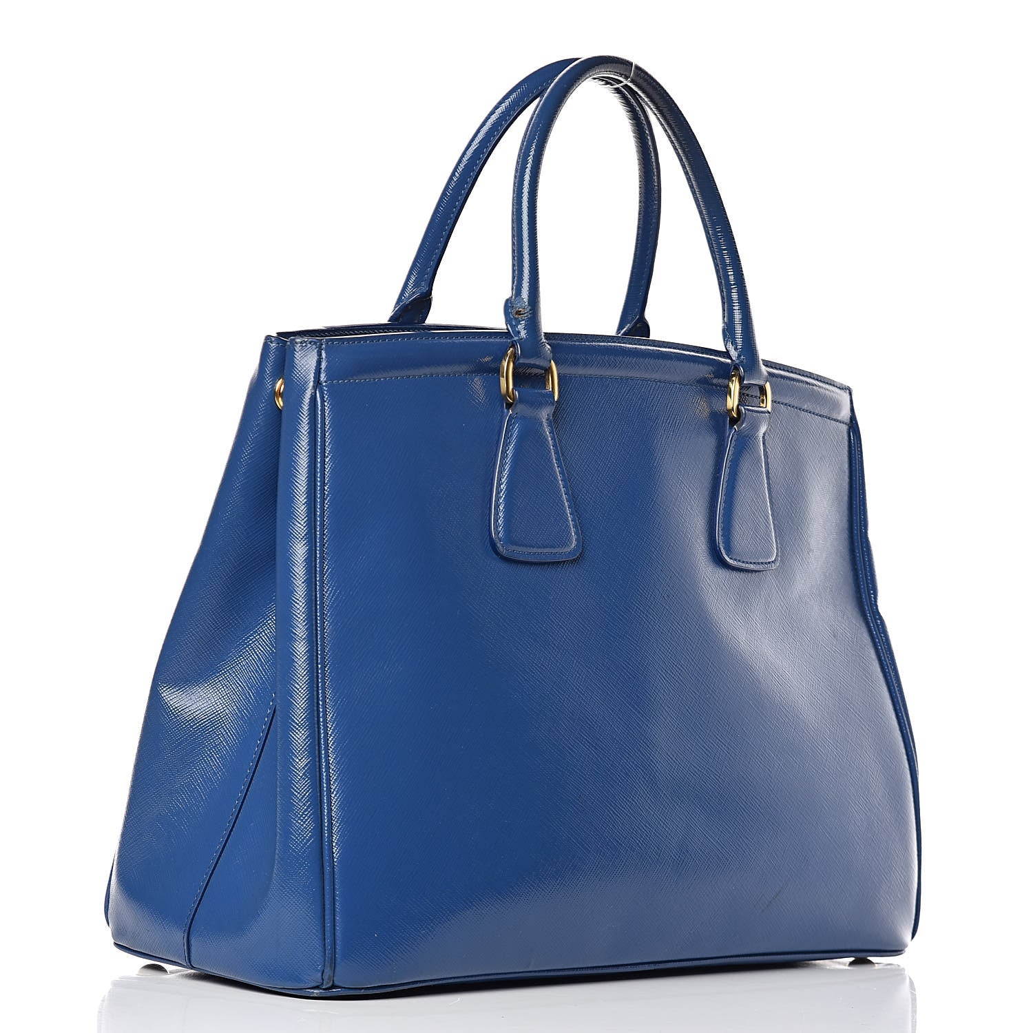 Prada Saffiano Vernice Shopping Tote Azzurro 3 of 26