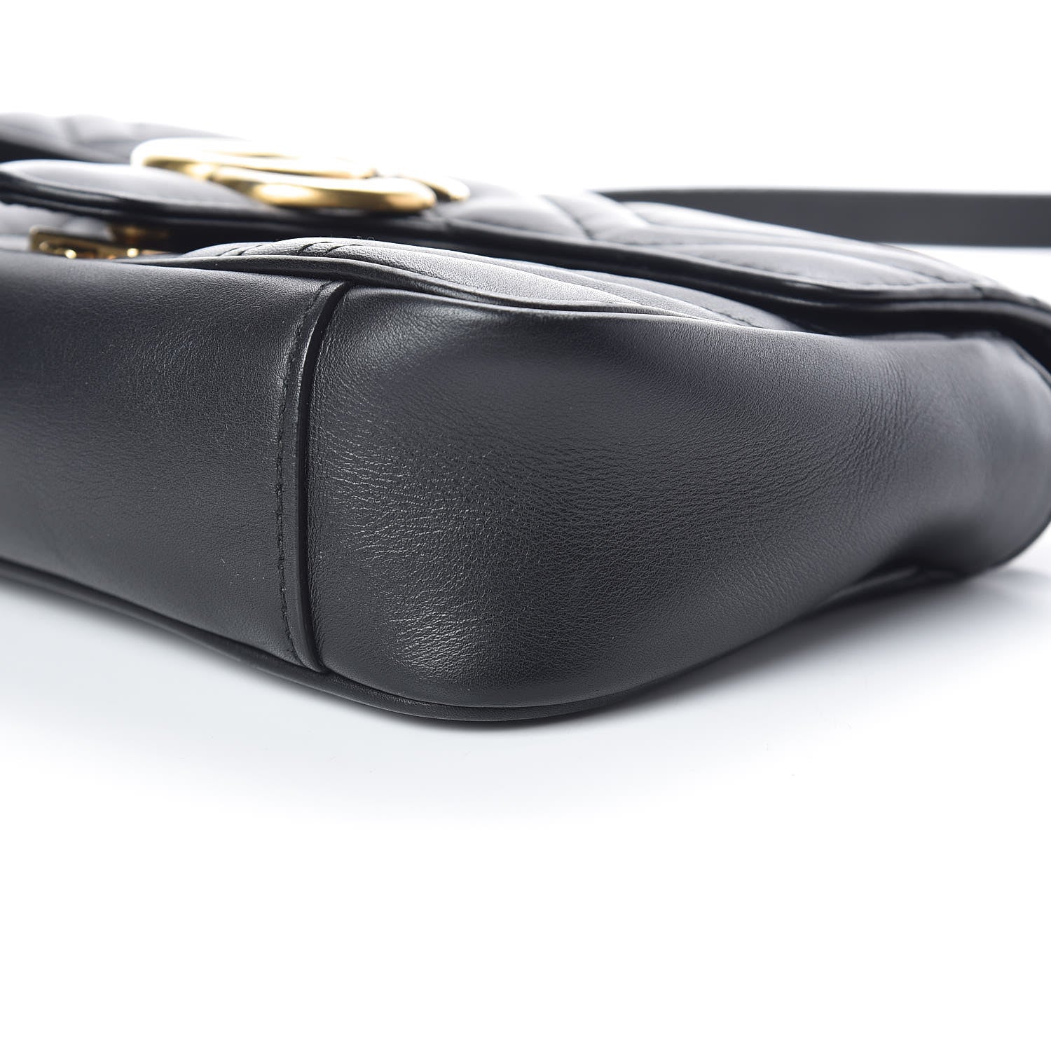 Gucci Calfskin Matelasse Mini GG Marmont Shoulder Bag Black 10 of 11