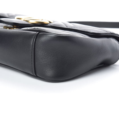 Gucci Calfskin Matelasse Mini GG Marmont Shoulder Bag Black 10 of 11