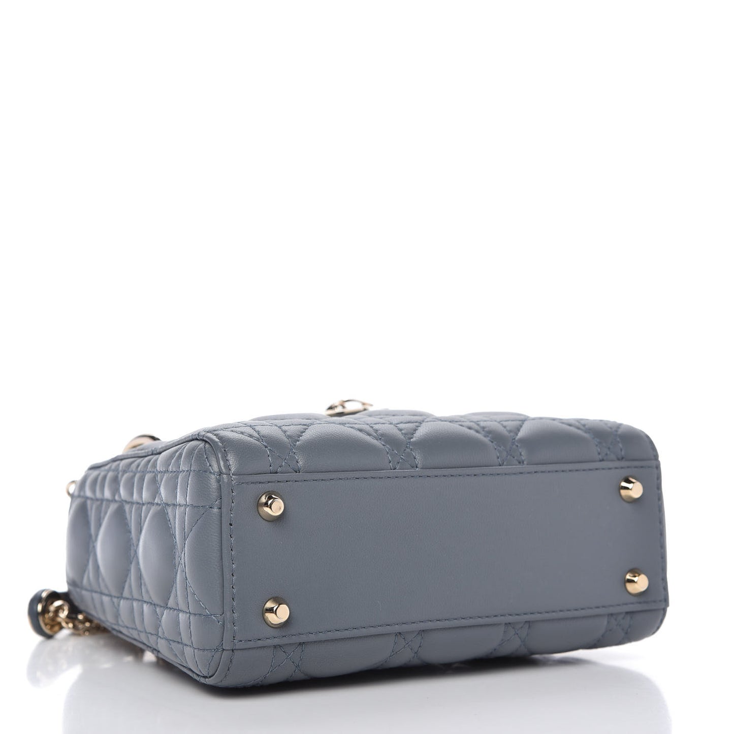 Lambskin Cannage Mini Lady Dior Cloud Blue