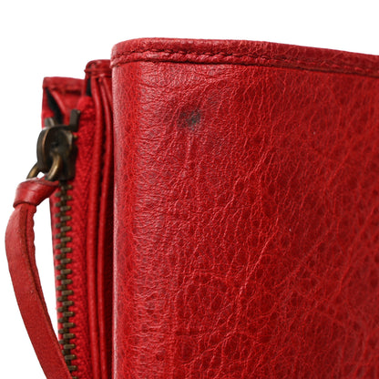 Balenciaga Agneau Classic Hardware Continental Zip Around Wallet Rouge Coquelicot 8 of 9