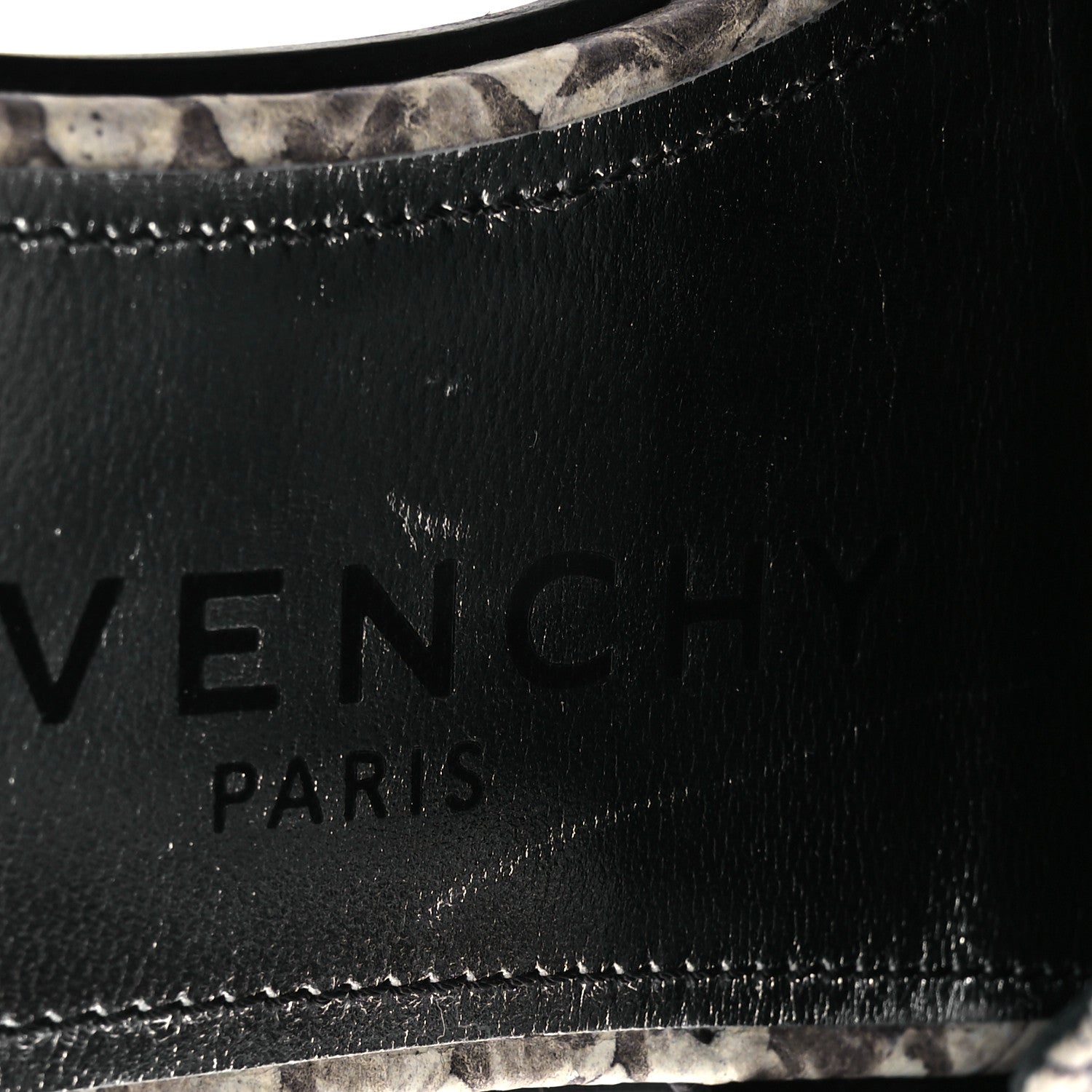 Givenchy Calfskin Snakeskin Print 4G Flat Sandals 38.5 Stone Grey 11 of 13