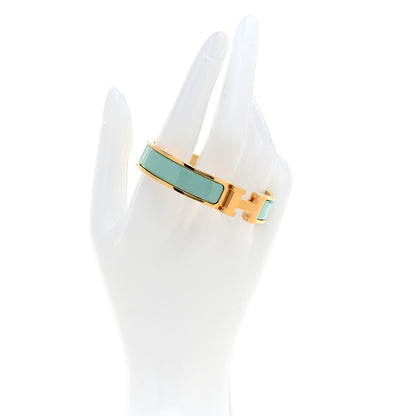 Hermes Enamel Narrow Clic Clac H Bracelet PM Aqua 2 of 5