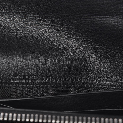 Balenciaga Calfskin Papier Money Zip Around Wallet Black 6 of 10