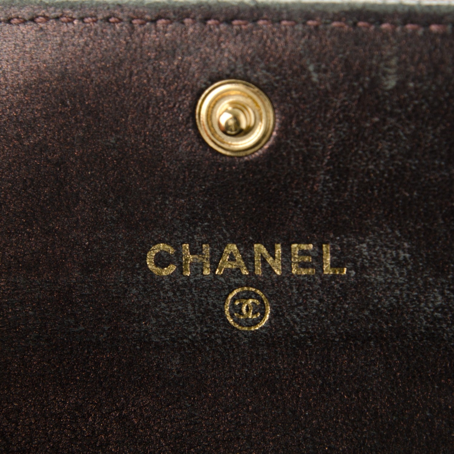 Chanel Metallic Lambskin Camellia Embossed Card Holder Brown 6 of 9