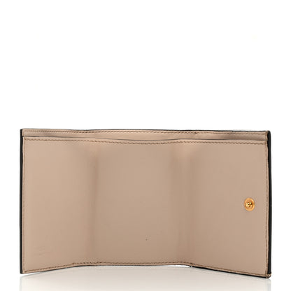 Fendi Vitello King Tamponato Embossed Fendi Roma Micro Tri-Fold Wallet Poudre 5 of 7