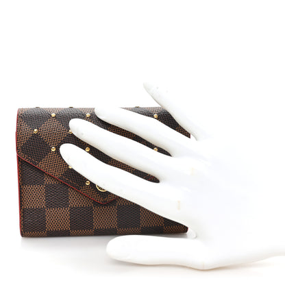 Louis Vuitton Damier Ebene Studded Victorine Wallet Cherry 2 of 6