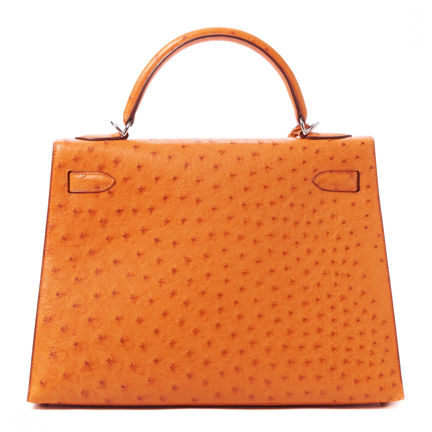 Hermes Ostrich Kelly Sellier 32 Orange 3 of 35