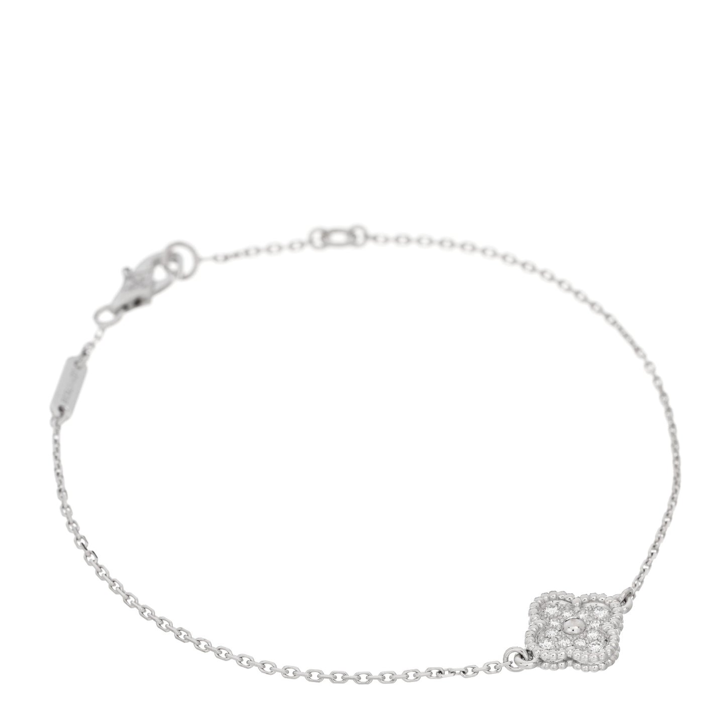 18K White Gold Diamond Sweet Alhambra Bracelet