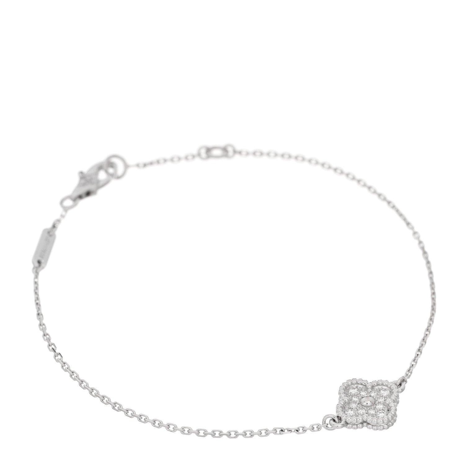 Van Cleef & Arpels 18K White Gold Diamond Sweet Alhambra Bracelet 1 of 5