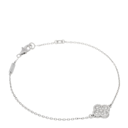 Van Cleef & Arpels 18K White Gold Diamond Sweet Alhambra Bracelet 1 of 5