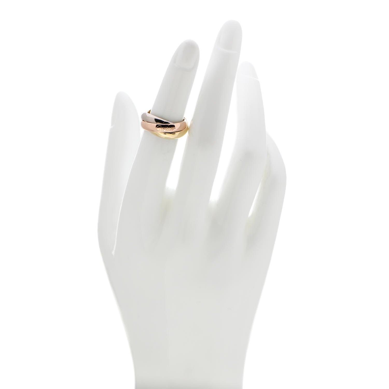 Cartier 18K Pink Yellow White Gold Classic Trinity Ring 49 4.75 2 of 5