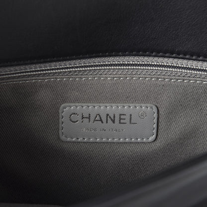Chanel Calfskin Crystal Embossed Medium Boy Flap Black 8 of 11