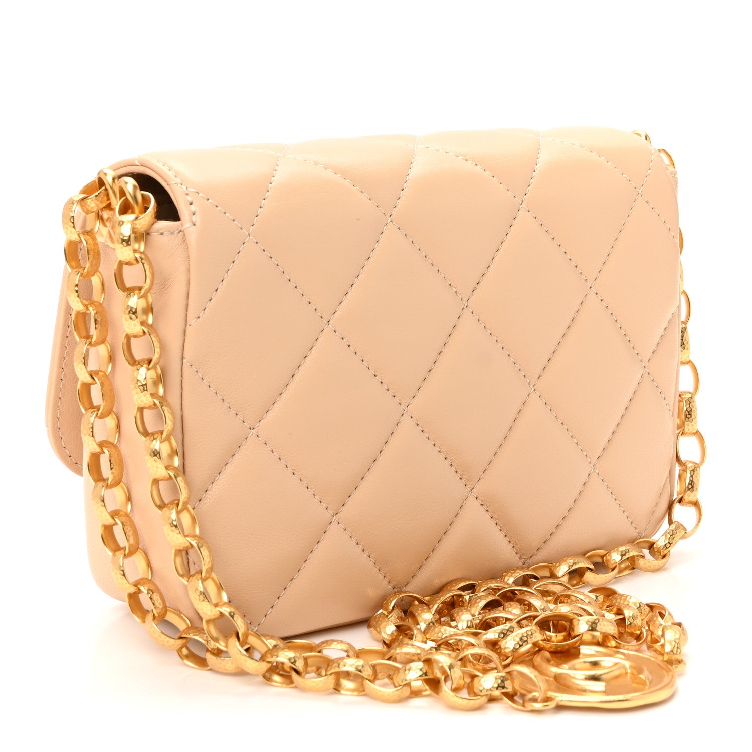 Chanel Lambskin Quilted CC Coin Flap Bag Beige 3 of 10
