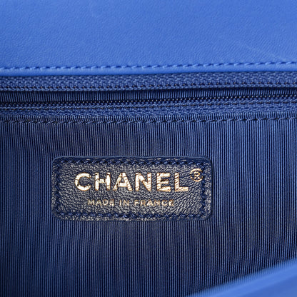 Chanel Lambskin Quilted New Medium Boy Flap Blue 6 of 10