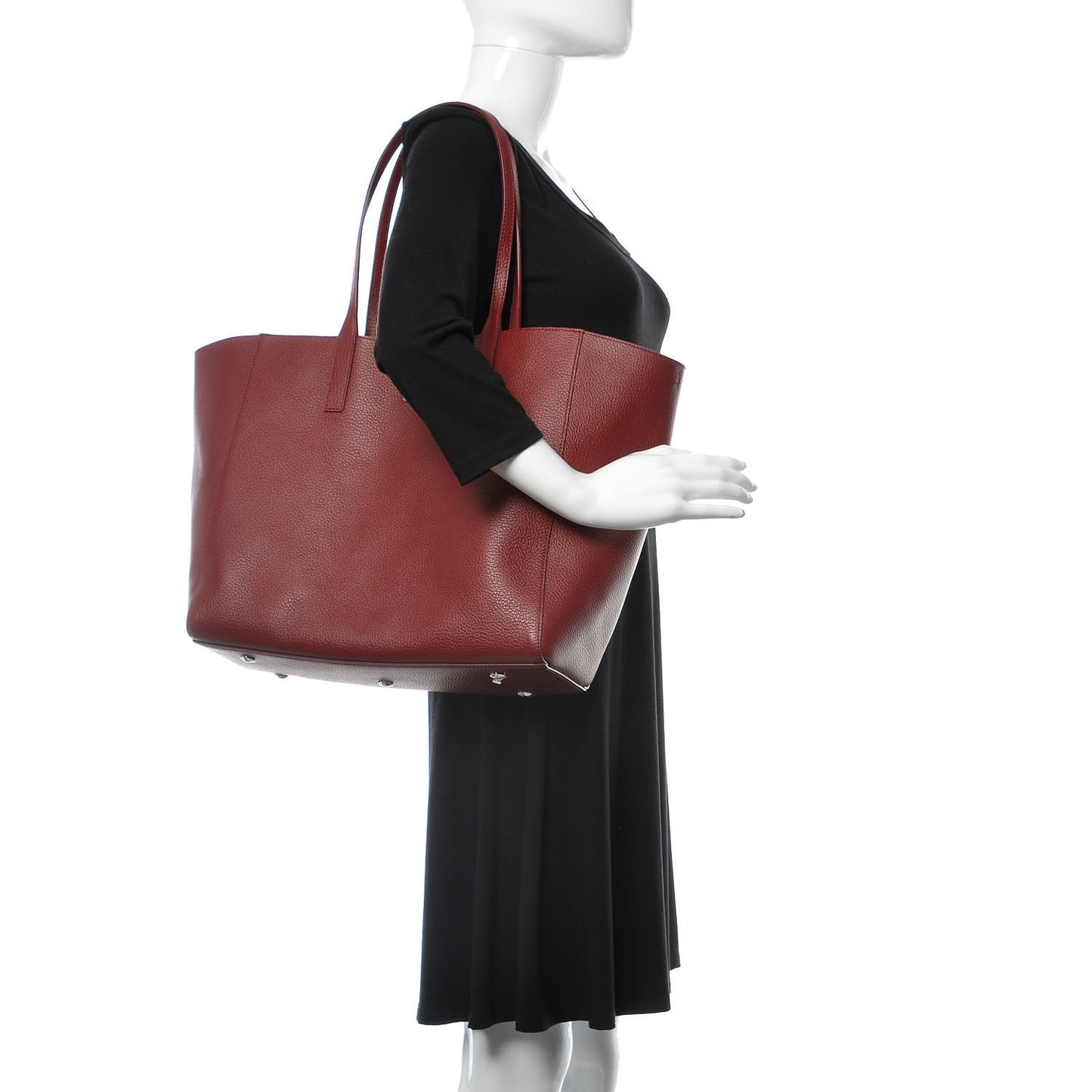 Grained Calfskin Medium Reversible Wandel Tote Ruby Tan