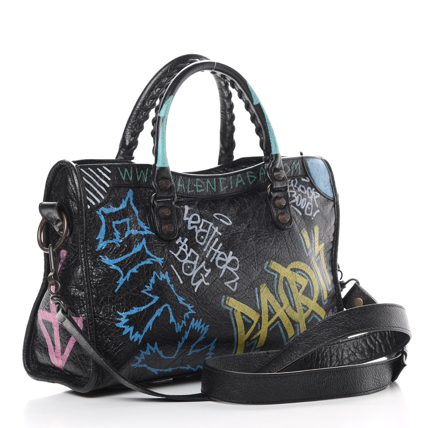 Balenciaga Agneau Graffiti All Over Classic Hardware S City Black Multicolor 3 of 10