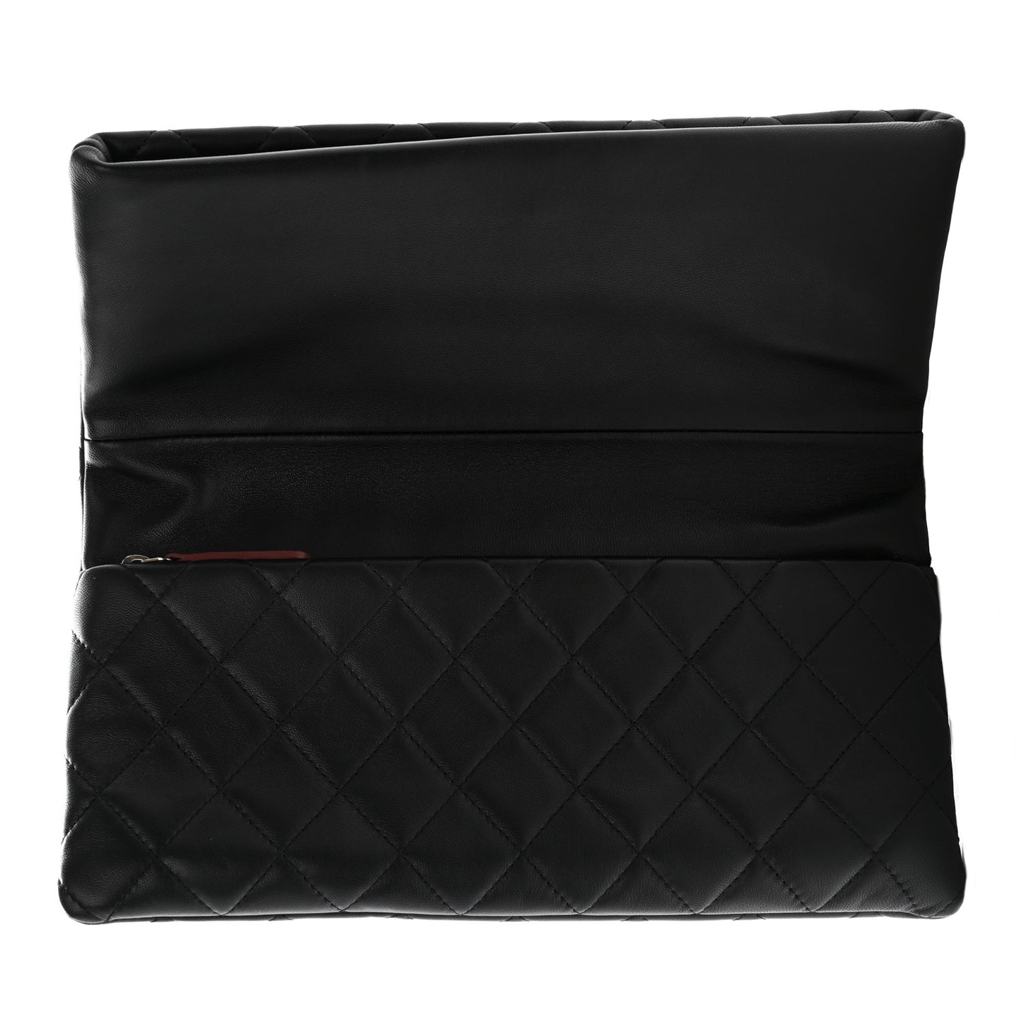 Lambskin Quilted CC Beauty Clutch Black