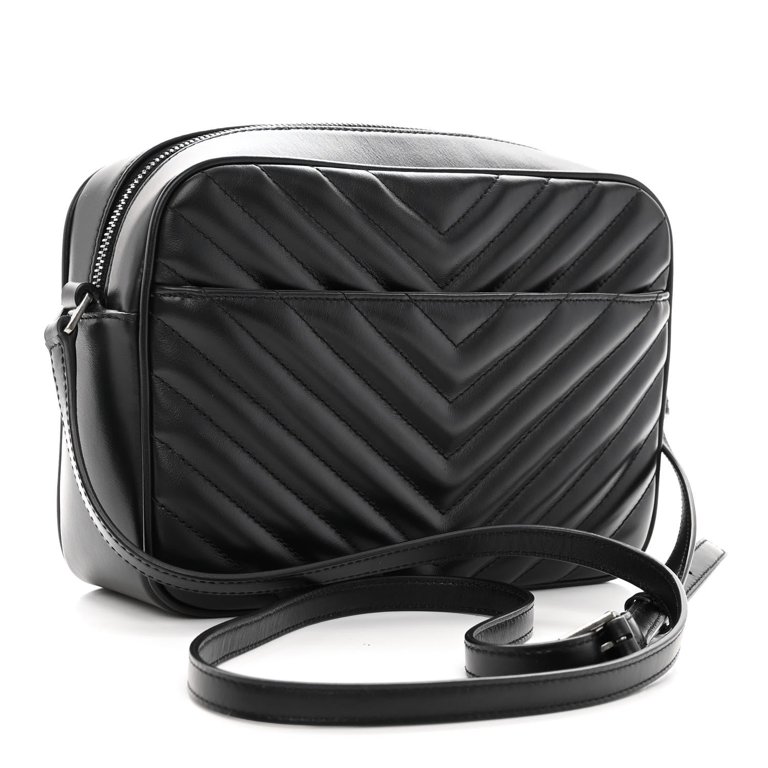 Saint Laurent Calfskin Matelasse Monogram Lou Camera Bag Black 3 of 9