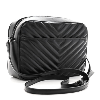 Saint Laurent Calfskin Matelasse Monogram Lou Camera Bag Black 3 of 9