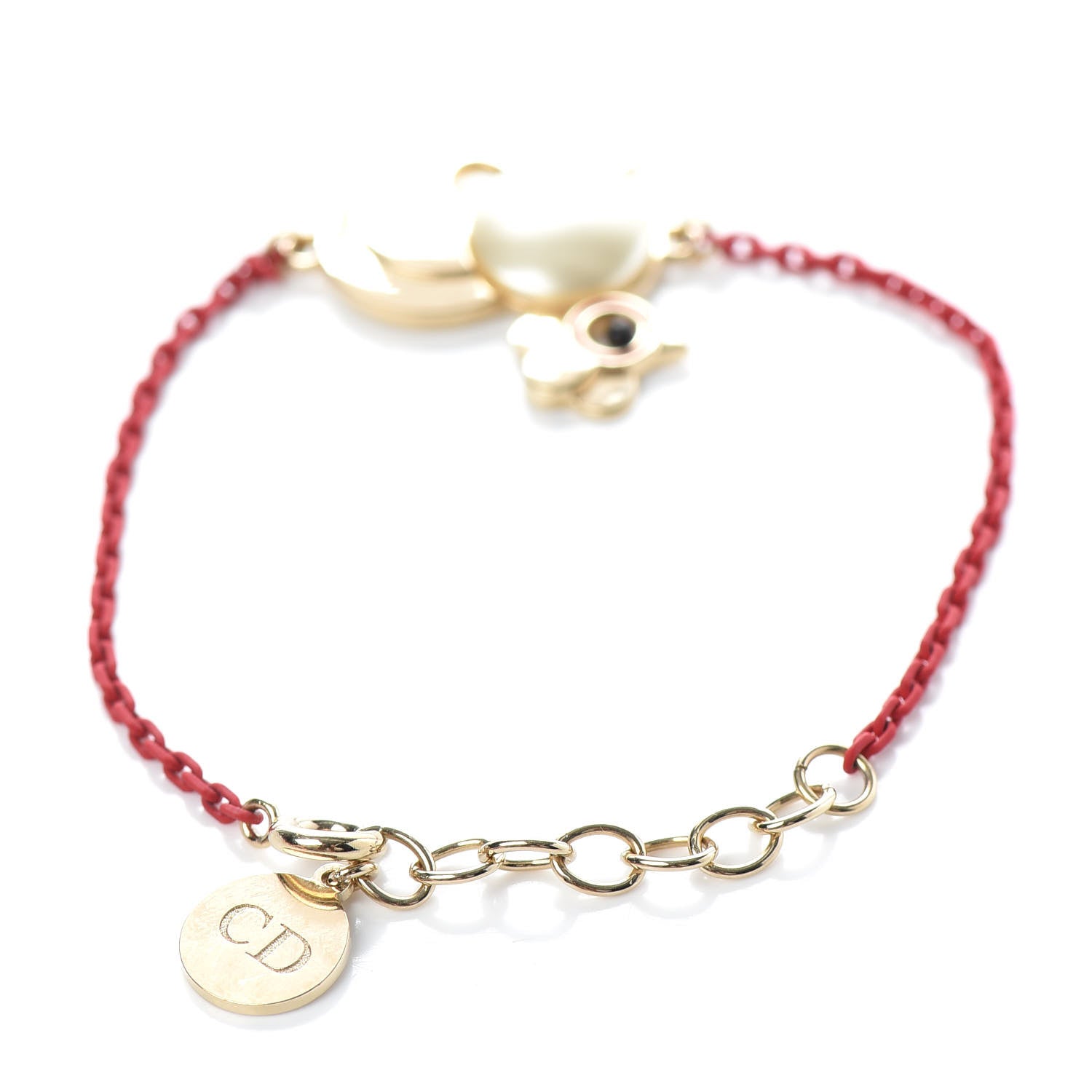 Christian Dior Pearl Diorelita Chinese New Year Rooster Bracelet Red 3 of 4