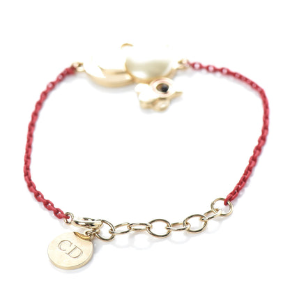 Christian Dior Pearl Diorelita Chinese New Year Rooster Bracelet Red 3 of 4