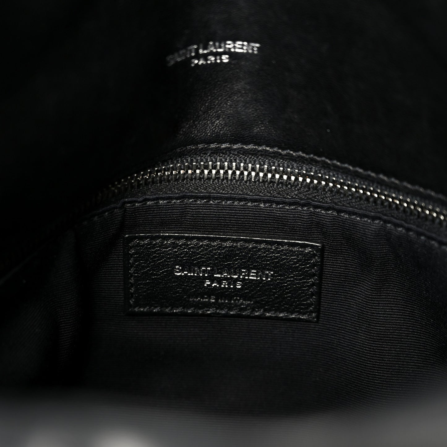 Lambskin Quilted Medium Loulou Puffer Monogram Chain Satchel Black