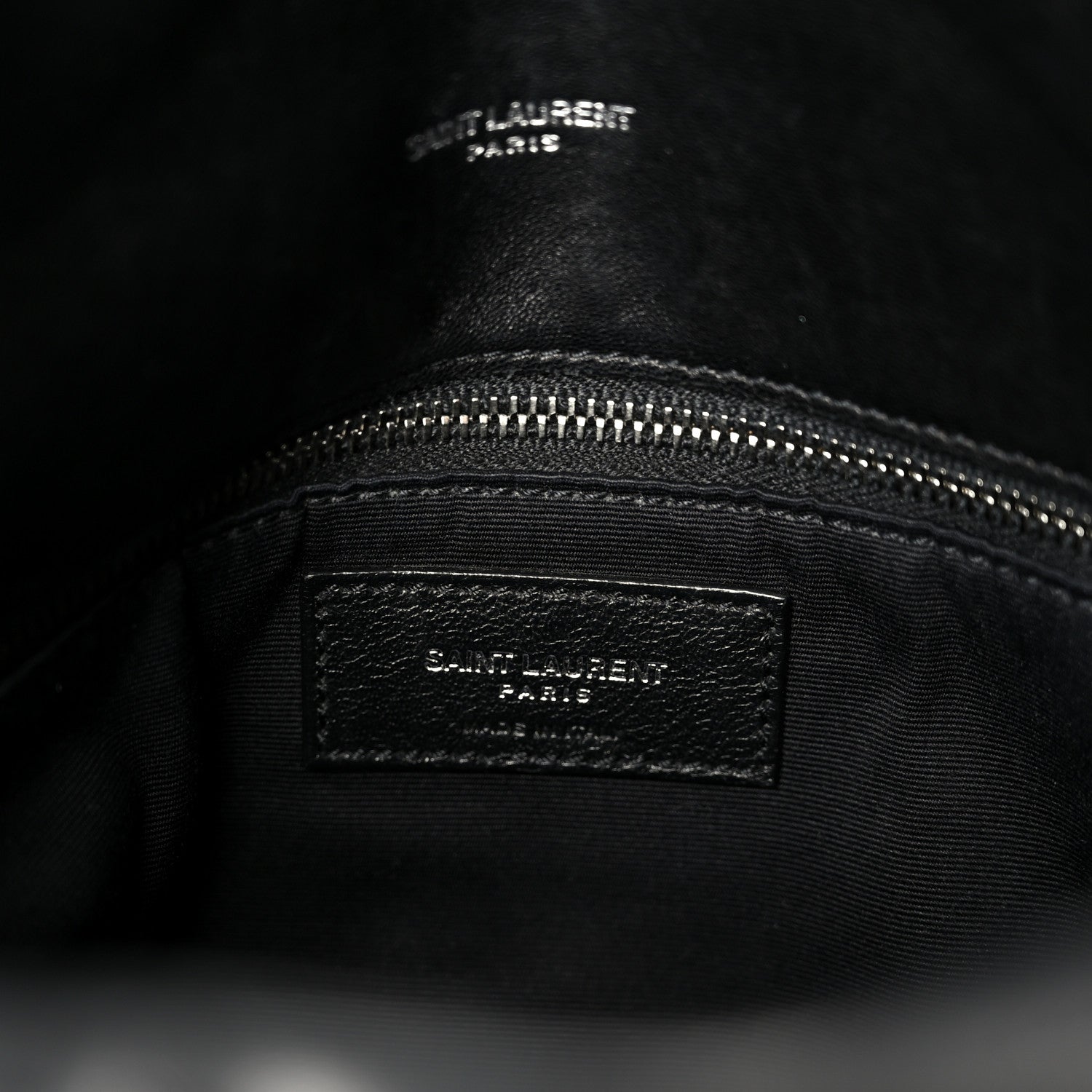 Saint Laurent Lambskin Quilted Medium Loulou Puffer Monogram Chain Satchel Black 6 of 11