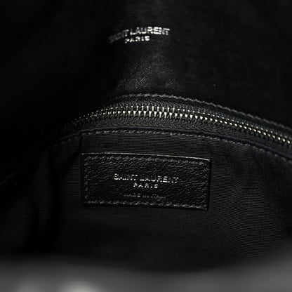 Saint Laurent Lambskin Quilted Medium Loulou Puffer Monogram Chain Satchel Black 6 of 11