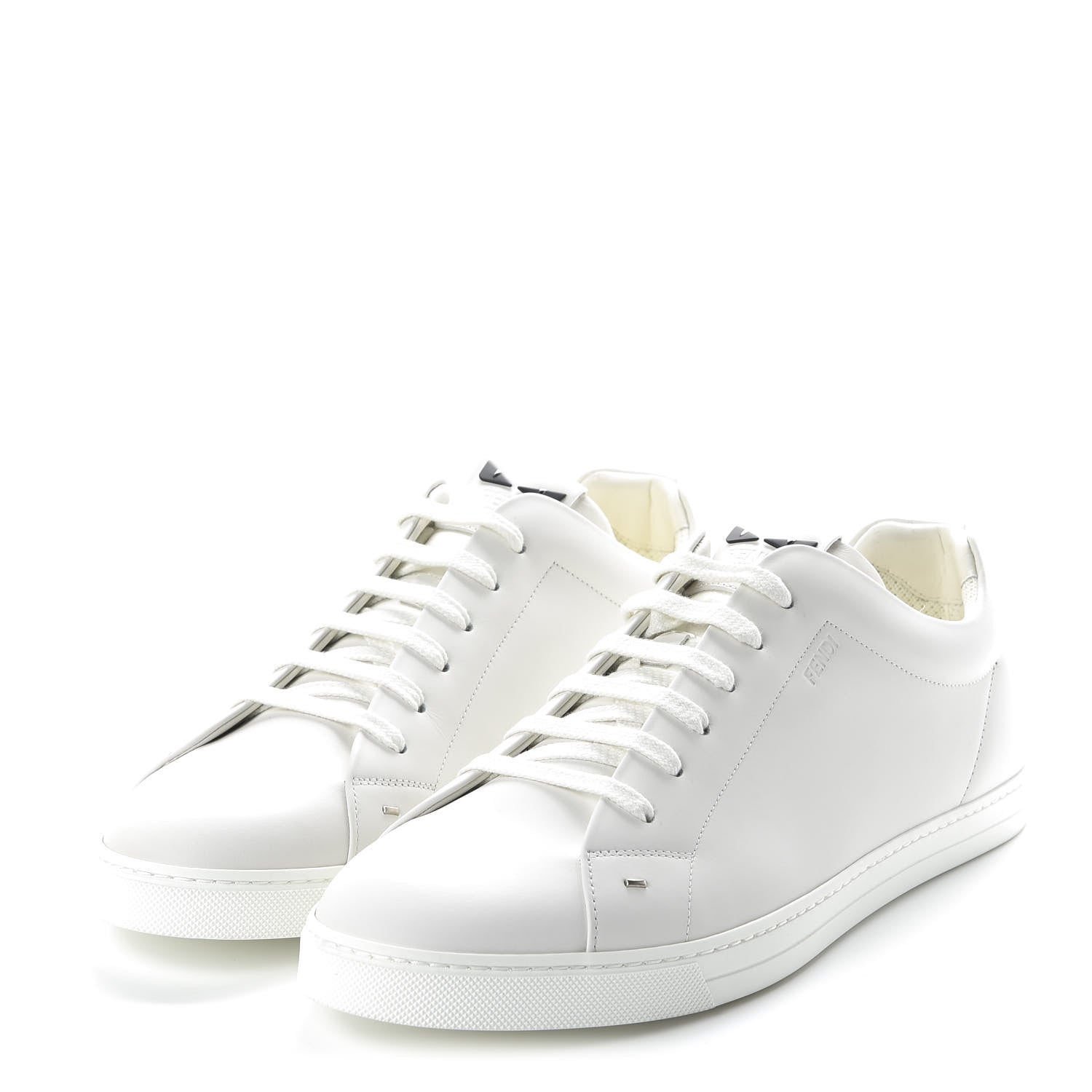 Fendi Calfskin Monster Micro Bag Bugs Mens Low Top Sneakers 12 White 3 of 9