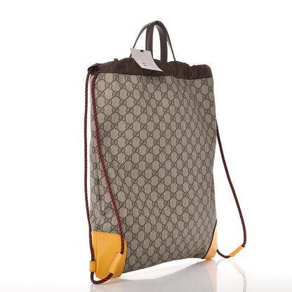 Gucci GG Supreme Monogram Neo Vintage Drawstring Backpack Beige New Acero Crop 3 of 6