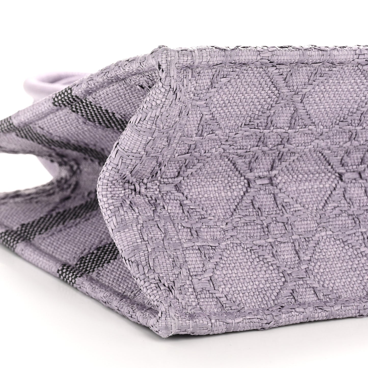 Raffia Cannage Medium Book Tote Lilac