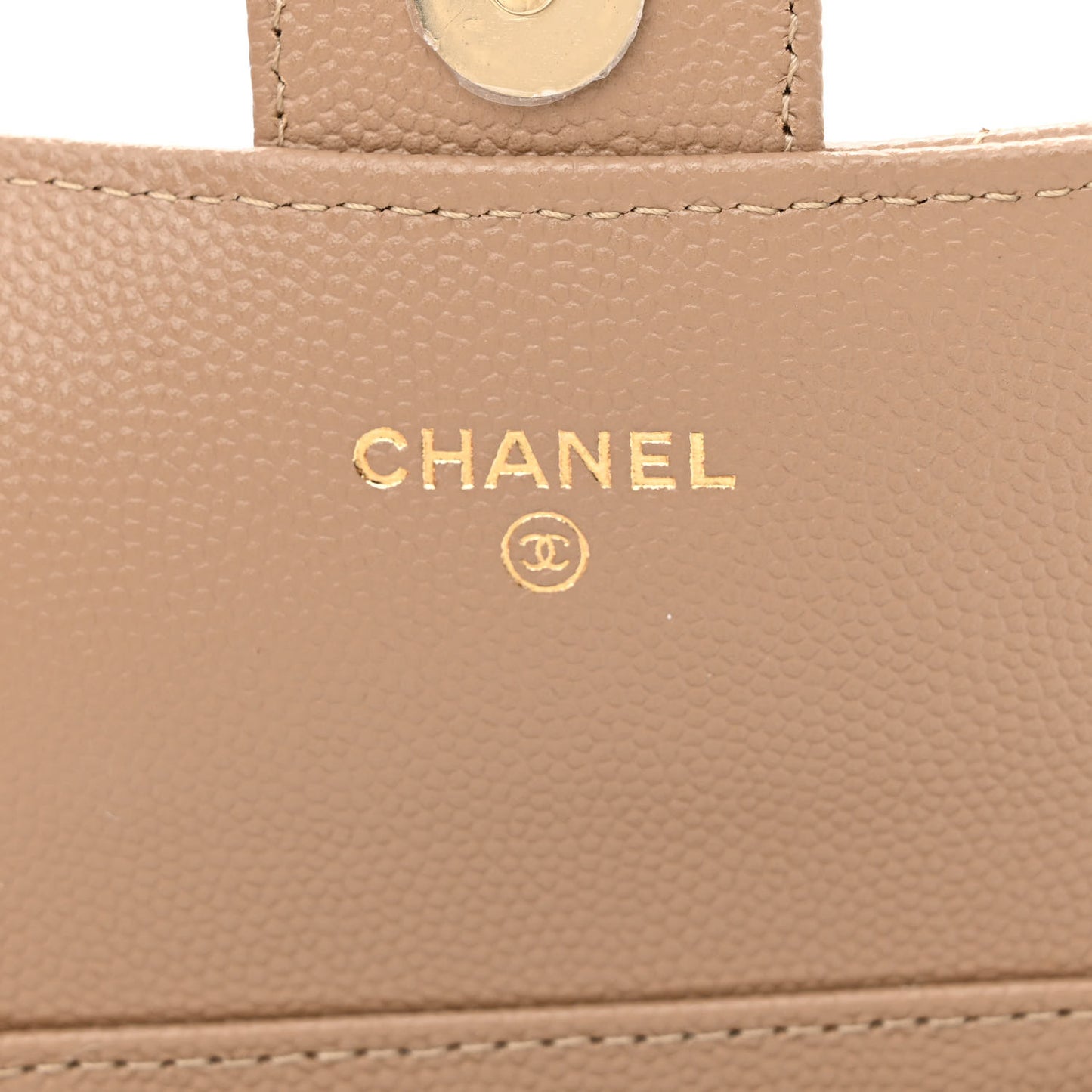Caviar Quilted Mini Chain Bag Dark Beige