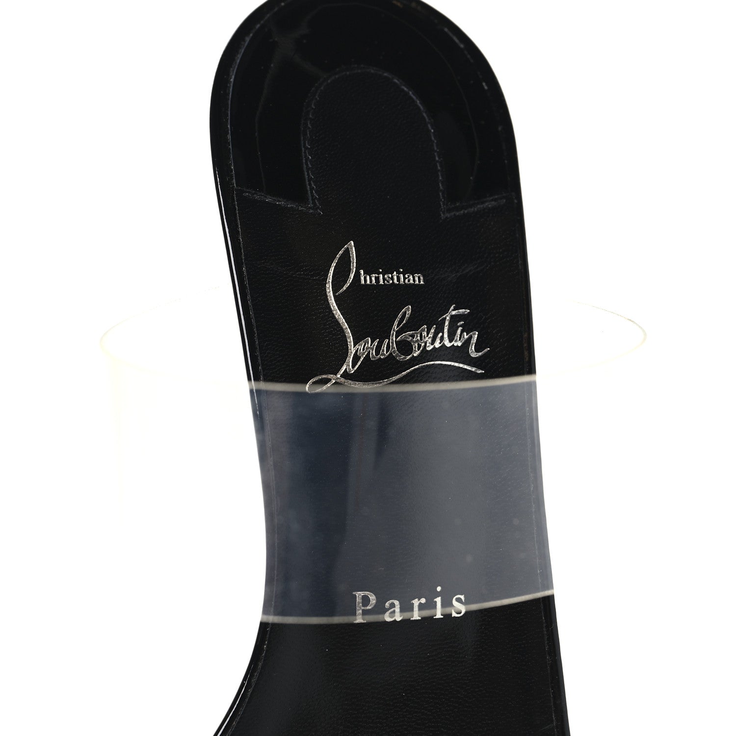Christian Louboutin Patent PVC Just Nothing 85 Slide Sandals 40 Black 8 of 8