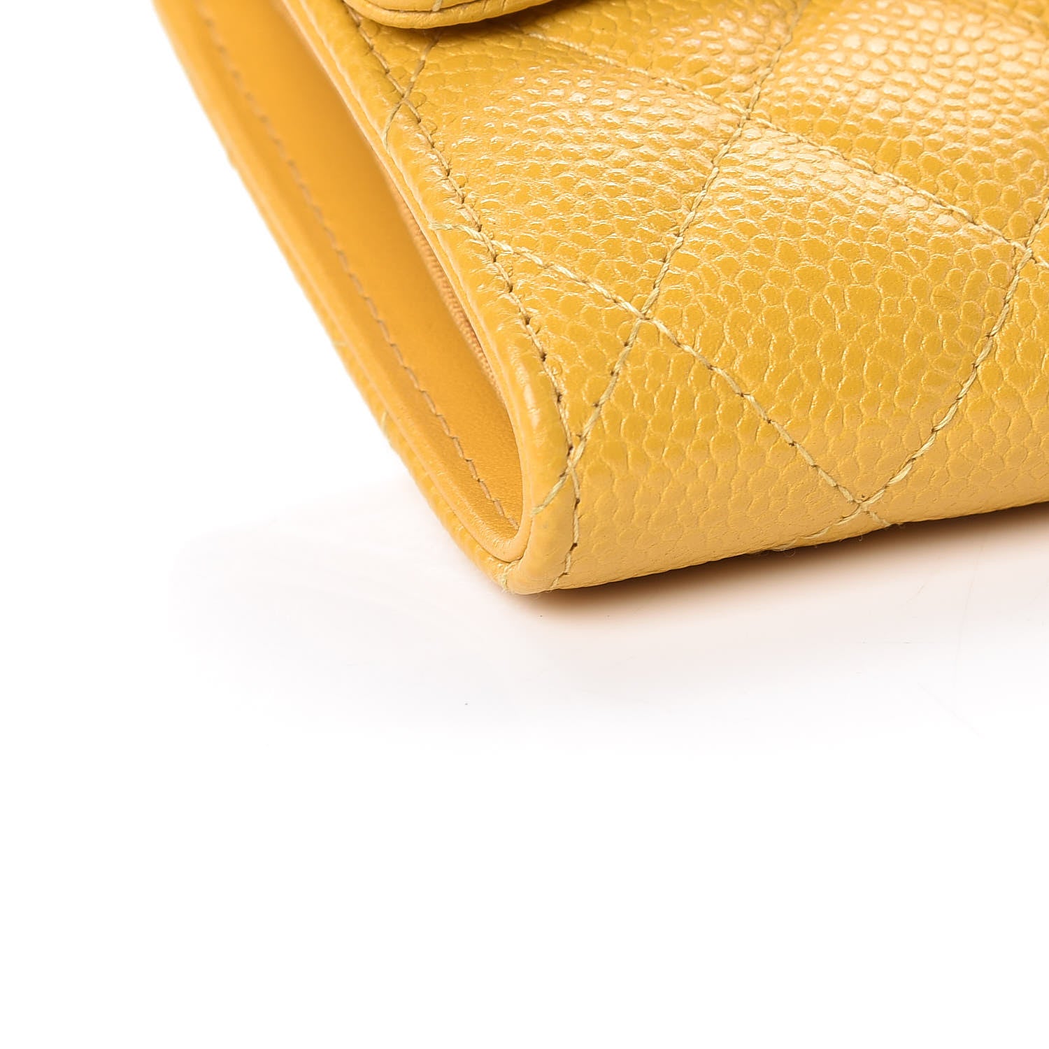 Chanel Caviar Quilted Medium Flap Wallet Yellow 9 of 12