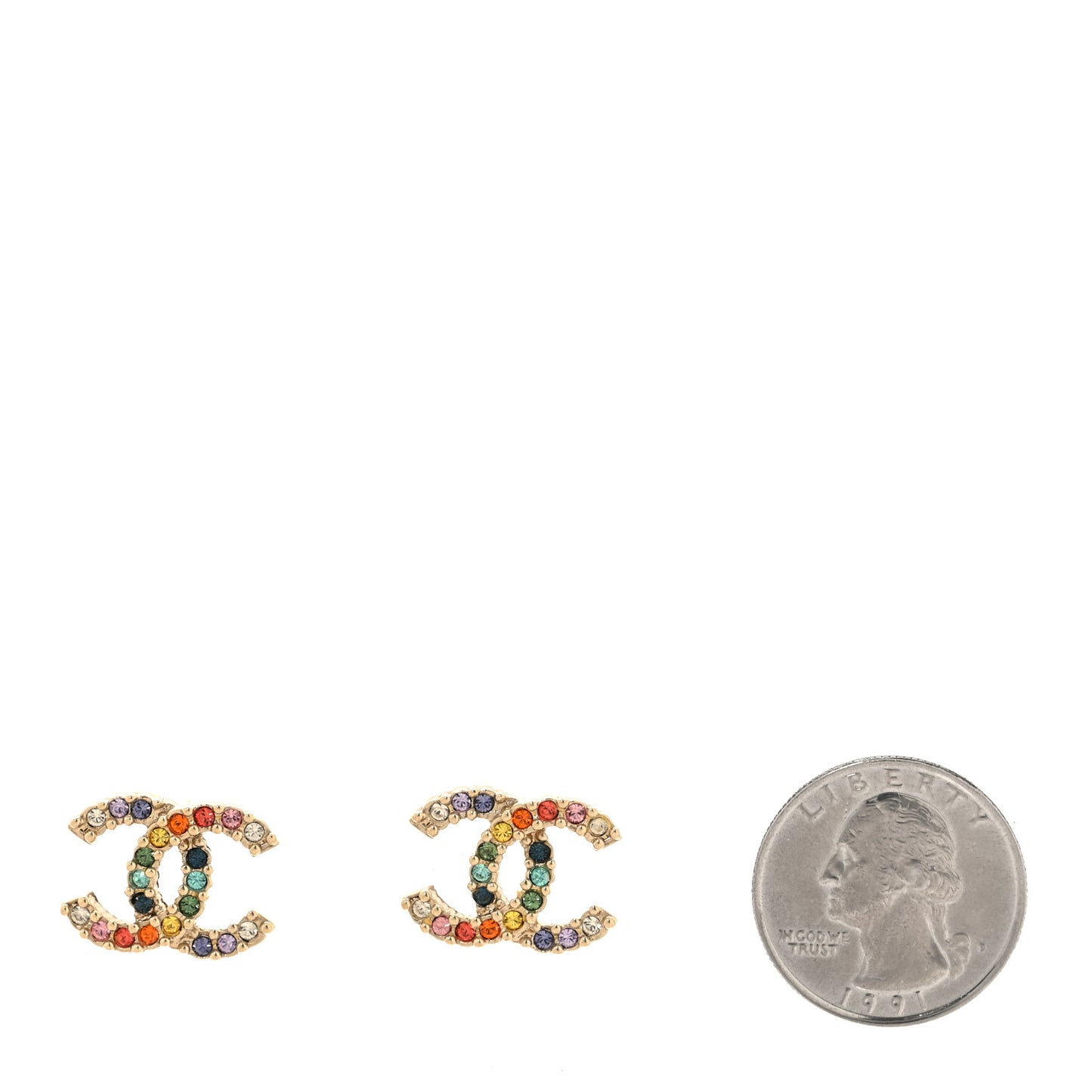 Crystal Over The Rainbow CC Earrings Gold Multicolor